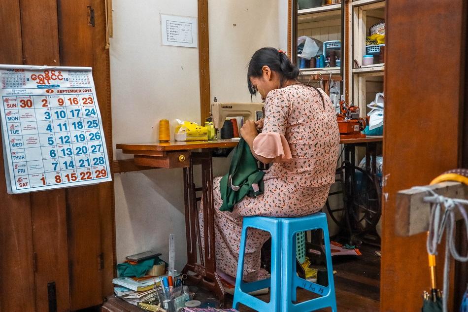 Yangon local market tailor