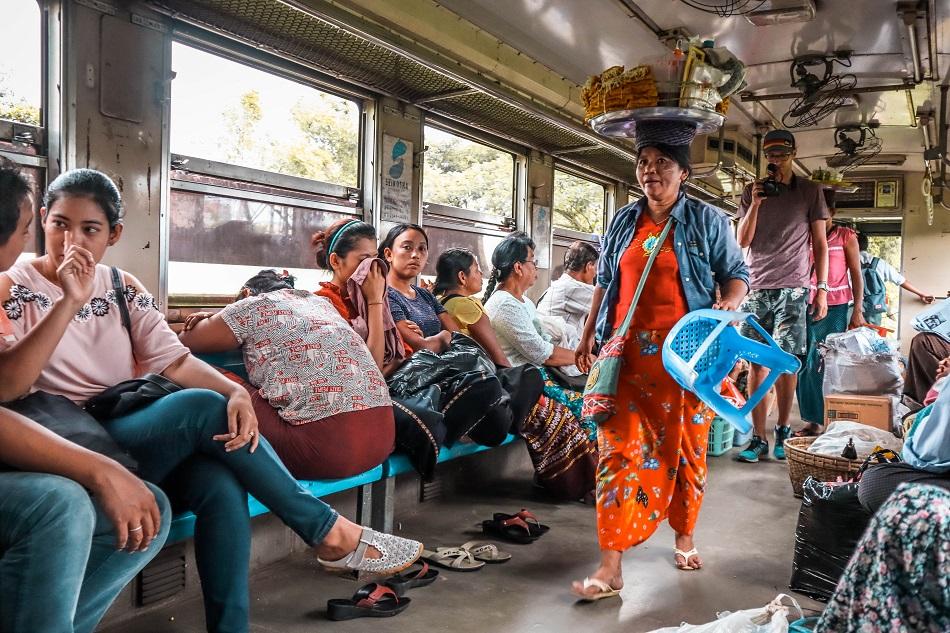 Yangon Circular Train wagon seller